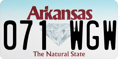 AR license plate 071WGW