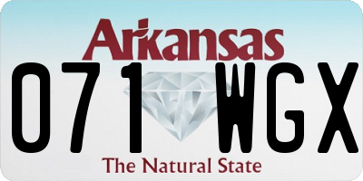 AR license plate 071WGX