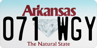 AR license plate 071WGY