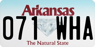 AR license plate 071WHA