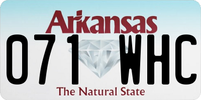 AR license plate 071WHC