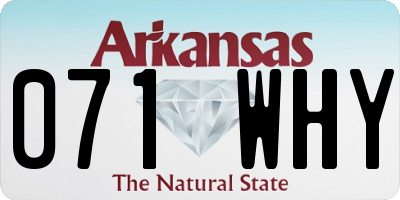 AR license plate 071WHY