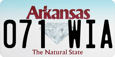 AR license plate 071WIA