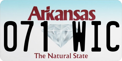 AR license plate 071WIC