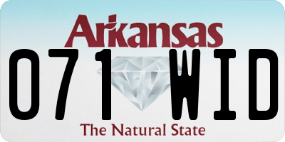 AR license plate 071WID