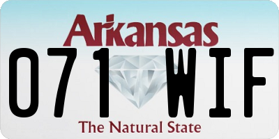 AR license plate 071WIF