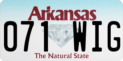 AR license plate 071WIG