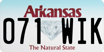 AR license plate 071WIK