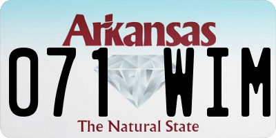 AR license plate 071WIM