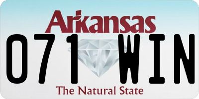 AR license plate 071WIN