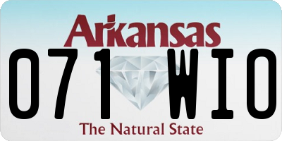 AR license plate 071WIO