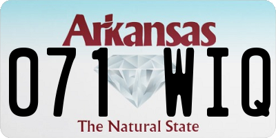 AR license plate 071WIQ
