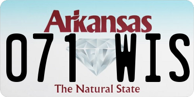 AR license plate 071WIS