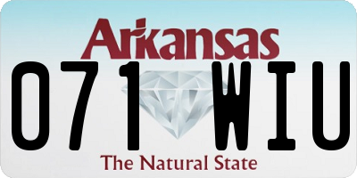 AR license plate 071WIU