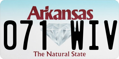 AR license plate 071WIV