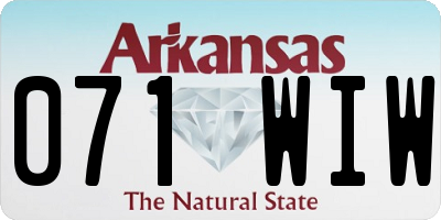 AR license plate 071WIW