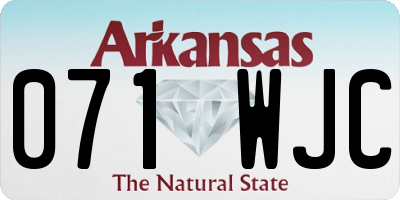 AR license plate 071WJC
