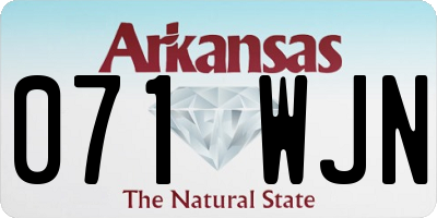 AR license plate 071WJN