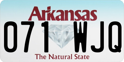 AR license plate 071WJQ