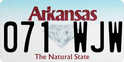 AR license plate 071WJW