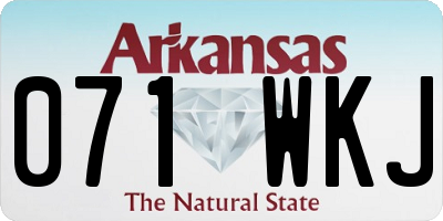 AR license plate 071WKJ