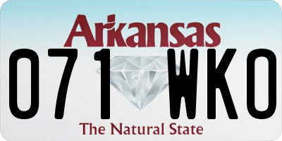 AR license plate 071WKO