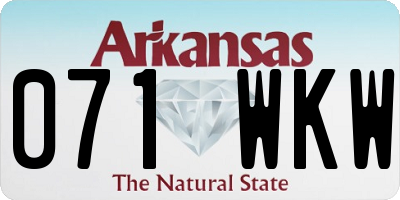AR license plate 071WKW