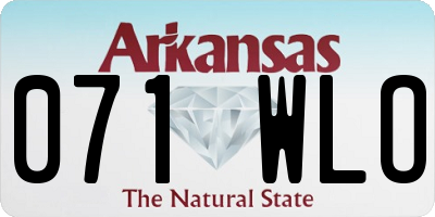 AR license plate 071WLO