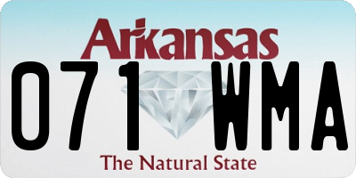 AR license plate 071WMA