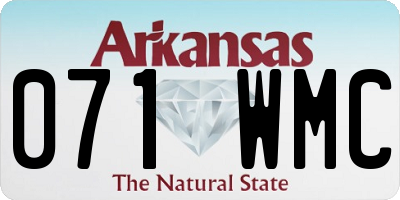 AR license plate 071WMC