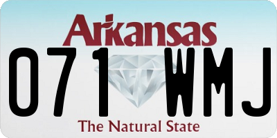 AR license plate 071WMJ