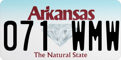 AR license plate 071WMW