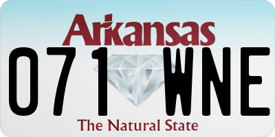AR license plate 071WNE