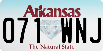 AR license plate 071WNJ