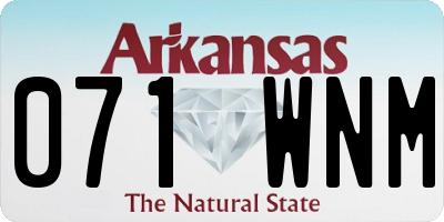 AR license plate 071WNM