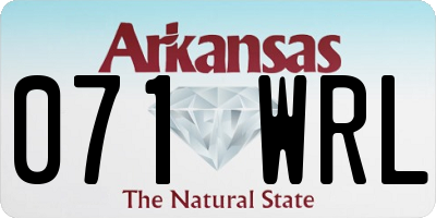 AR license plate 071WRL