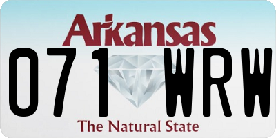 AR license plate 071WRW