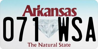 AR license plate 071WSA