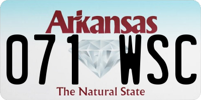 AR license plate 071WSC
