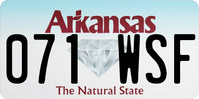 AR license plate 071WSF