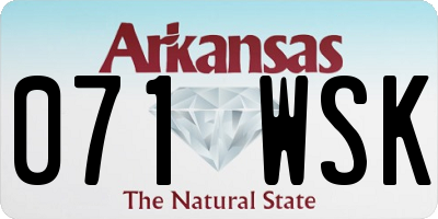 AR license plate 071WSK