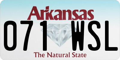 AR license plate 071WSL