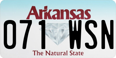 AR license plate 071WSN