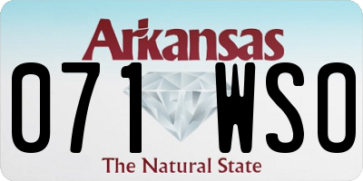 AR license plate 071WSO