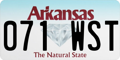 AR license plate 071WST
