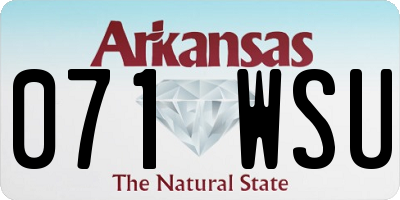 AR license plate 071WSU