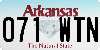 AR license plate 071WTN
