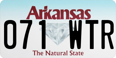 AR license plate 071WTR