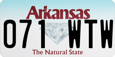 AR license plate 071WTW