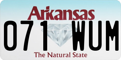 AR license plate 071WUM